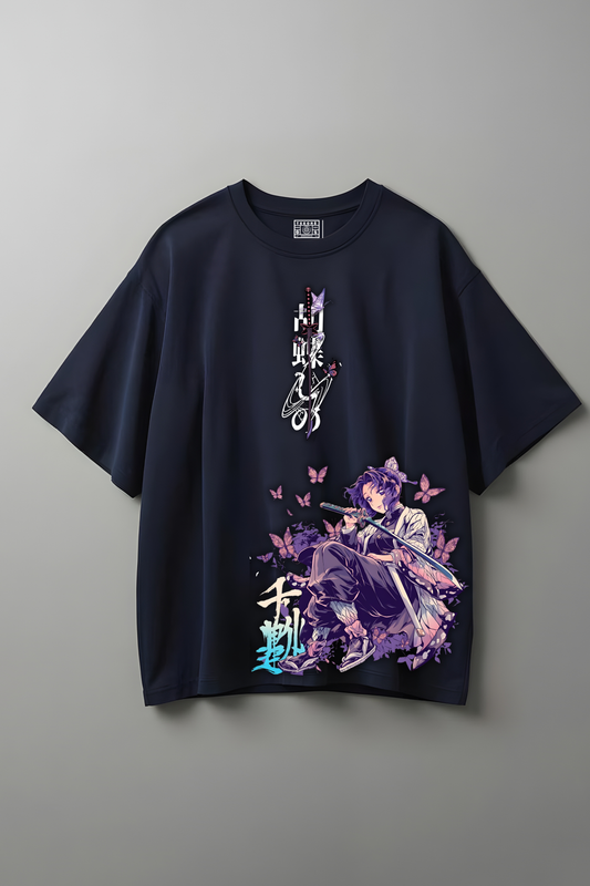 SHINOBU OVERSIZED T-SHIRT NAVY-BLUE