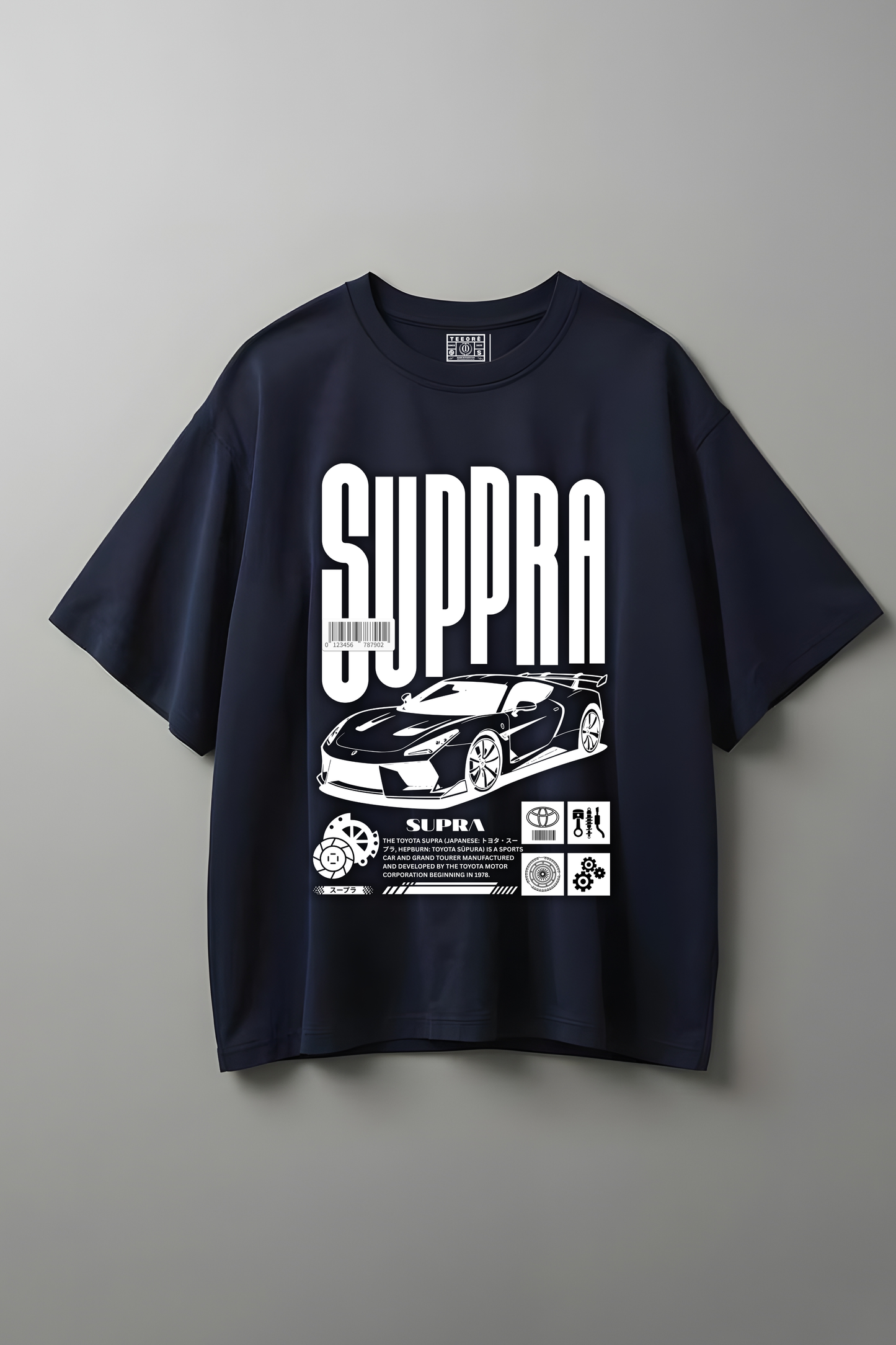 SUPRA OVERSIZED T-SHIRT NAVY-BLUE
