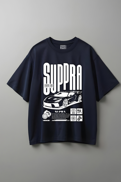 SUPRA OVERSIZED T-SHIRT NAVY-BLUE