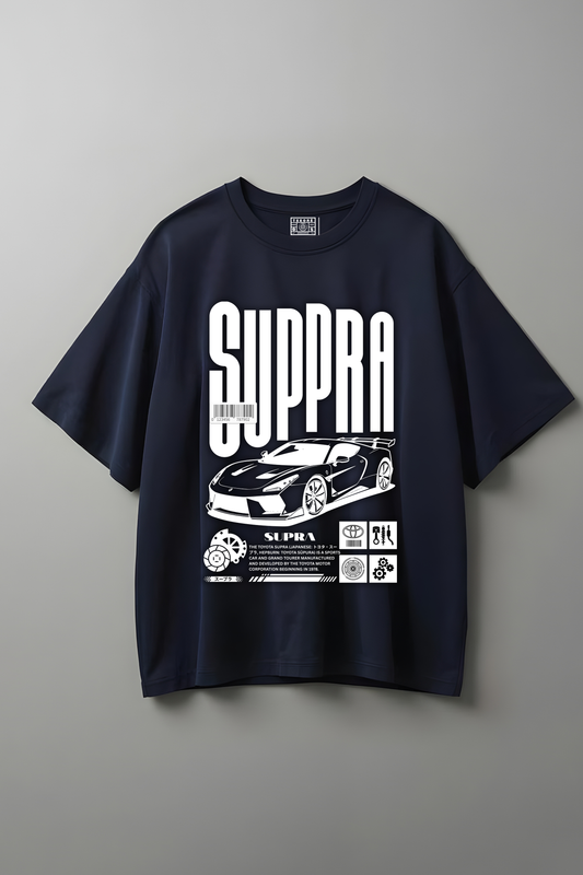 SUPRA OVERSIZED T-SHIRT NAVY-BLUE
