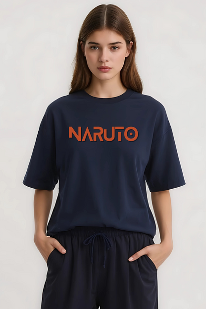 NARUTO FLAME OVERSIZED TEE NAVY-BLUE