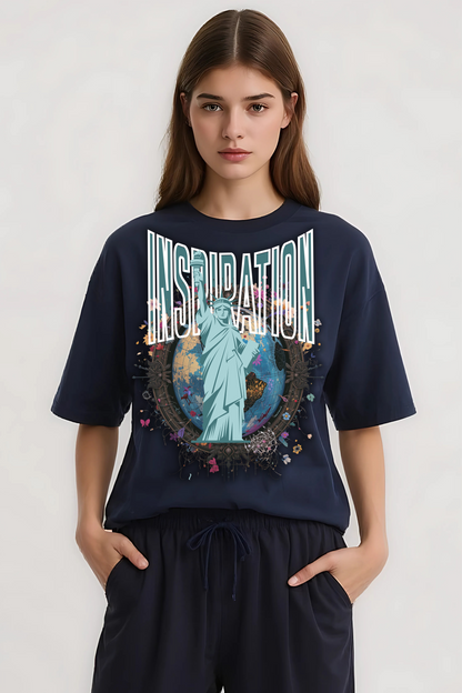 INSPIRATION OVERSIZED TEE NAVY-BLUE
