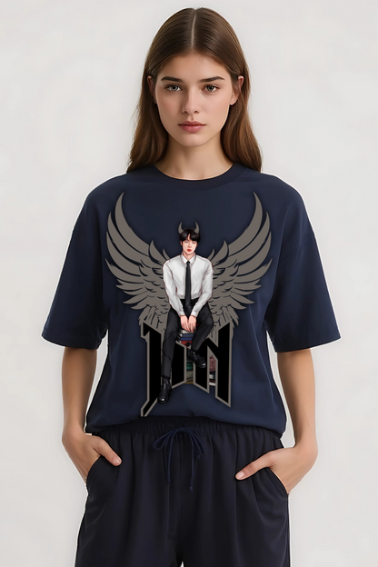 JIN OVERSIZED TEE NAVY-BLUE