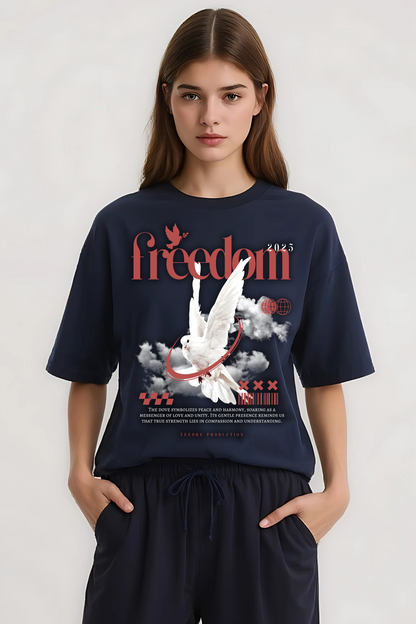 FREEDOM OVERSIZED TEE NAVY-BLUE