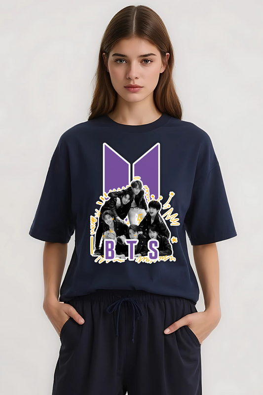 BTS ARMY OVERSIZED TEE NAVY-BLUE