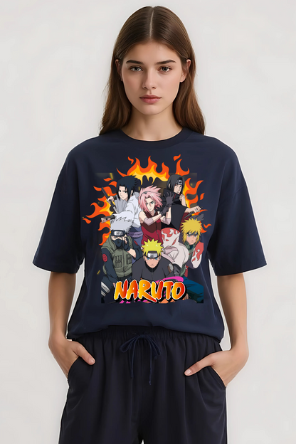NARUTO SHIPPUDEN OVERSIZED TEE NAVY-BLUE