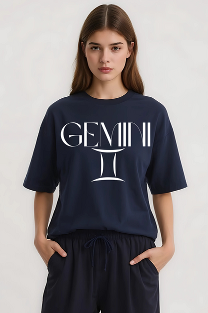 GEMINI OVERSIZED TEE NAVY-BLUE