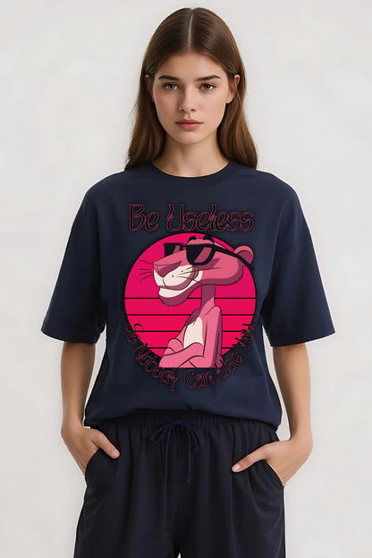 BE USELESS OVERSIZED TEE NAVY-BLUE