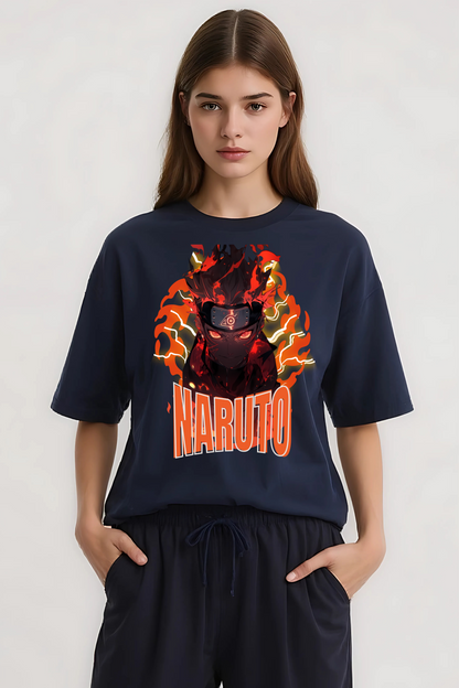 NARUTO NINETAIL OVERSIZED TEE NAVY-BLUE