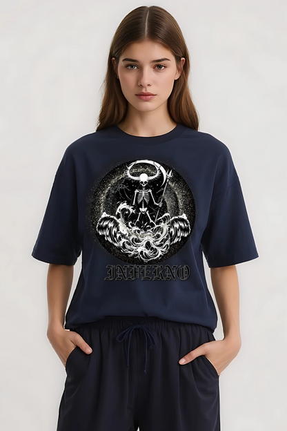INFERNO OVERSIZED TEE NAVY-BLUE