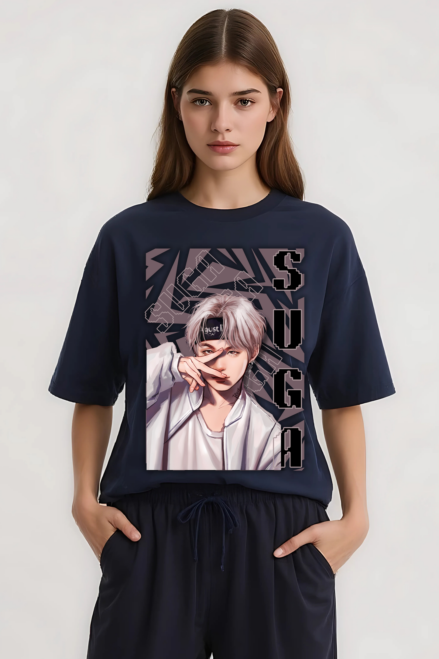 SUGA OVERSIZED TEE NAVY-BLUE