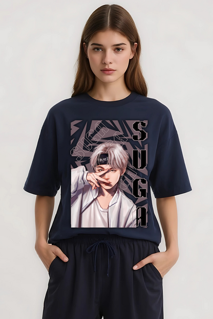 SUGA OVERSIZED TEE NAVY-BLUE