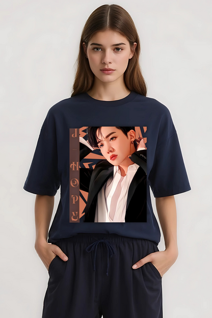 J HOPE OVERSIZED TEE NAVY-BLUE