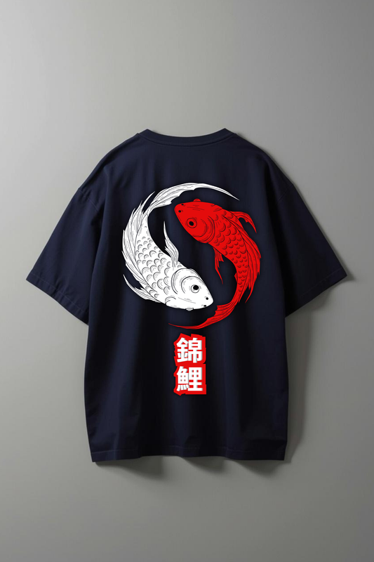 KOI FISH OVERSIZED T-SHIRT BLACK