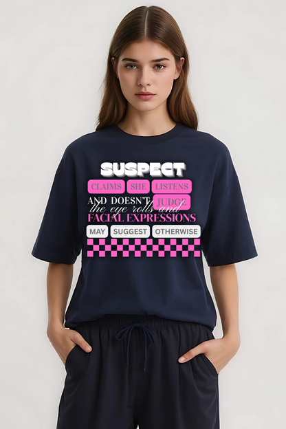 SUSPECT OVERSIZED TEE NAVY-BLUE
