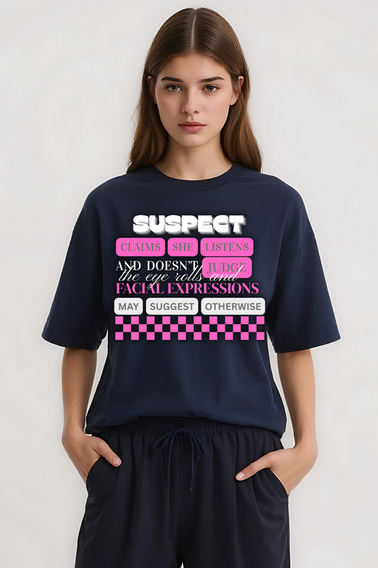 SUSPECT OVERSIZED TEE NAVY-BLUE
