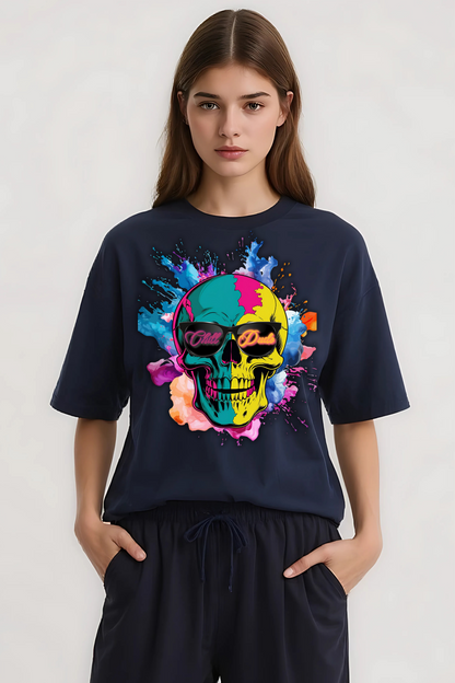 CHILL DUDE OVERSIZED TEE NAVY-BLUE