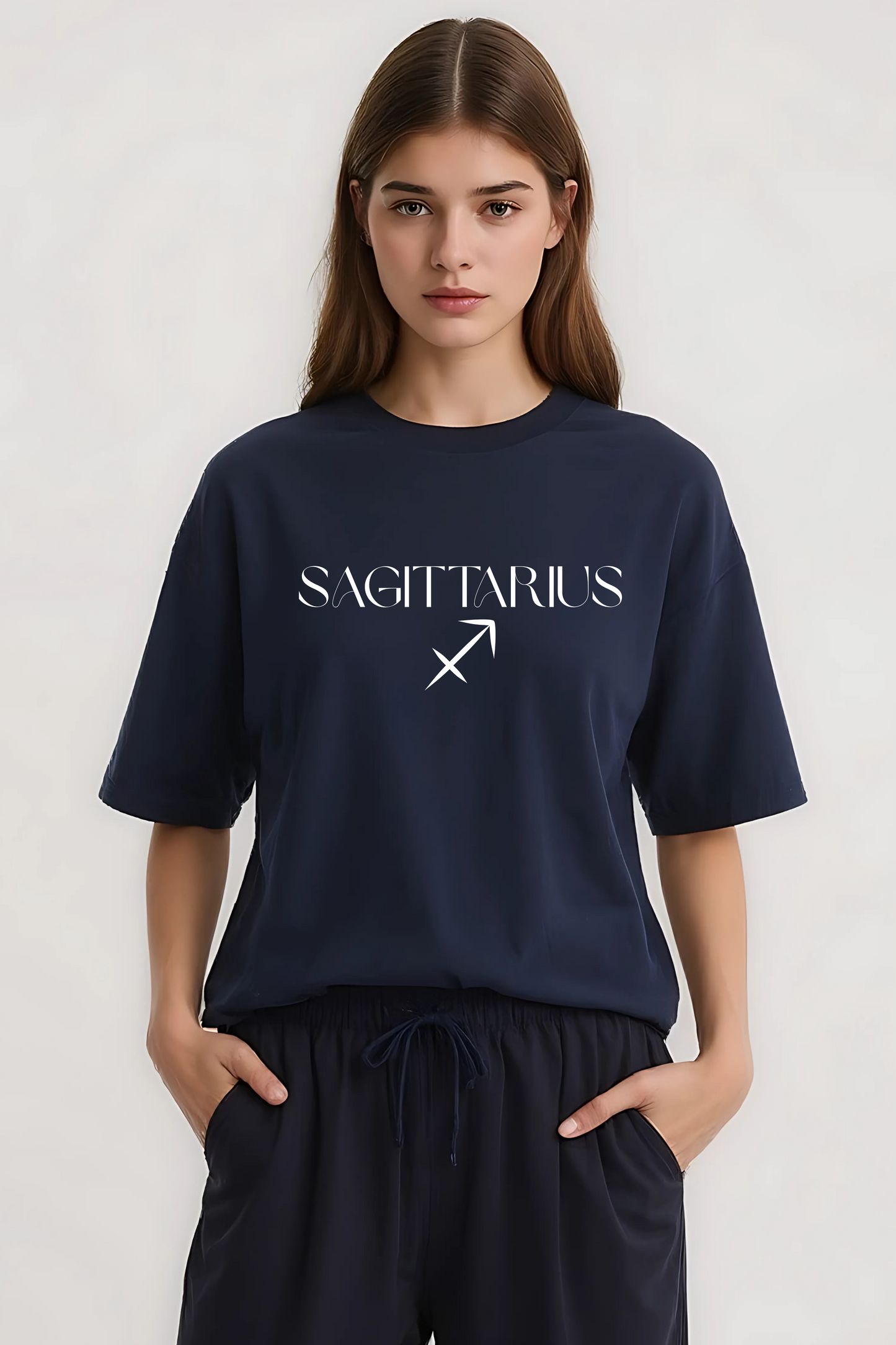 SAGITTARIUS OVERSIZED TEE NAVY-BLUE