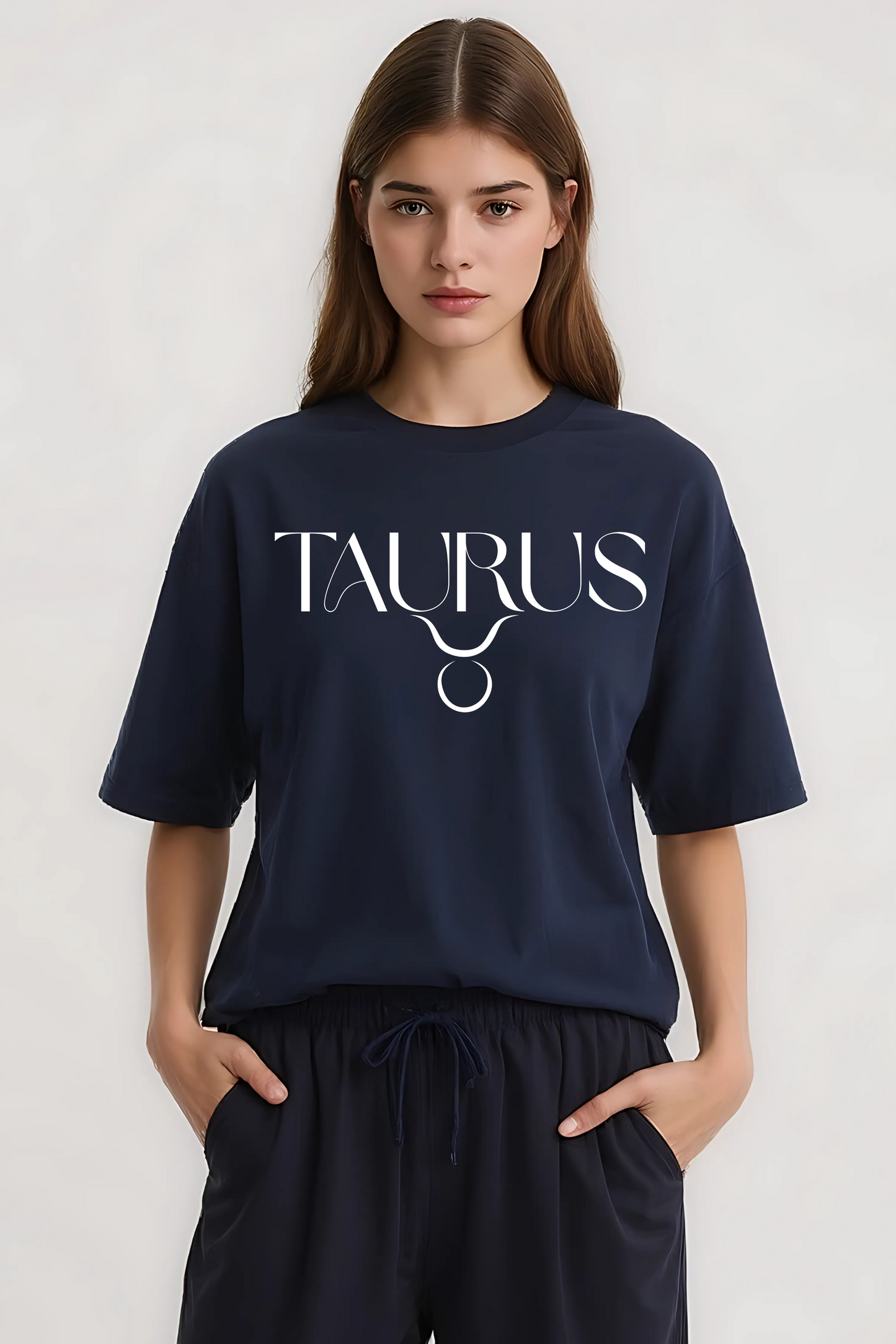 TAURUS OVERSIZED TEE NAVY-BLUE