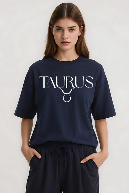 TAURUS OVERSIZED TEE NAVY-BLUE