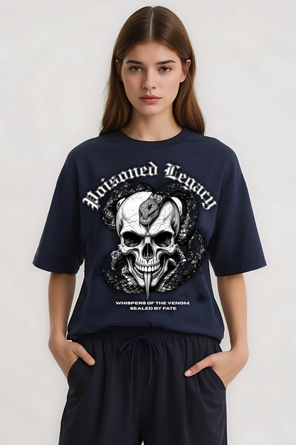 POISONED LEGACY OVERSIZED TEE NAVY-BLUE