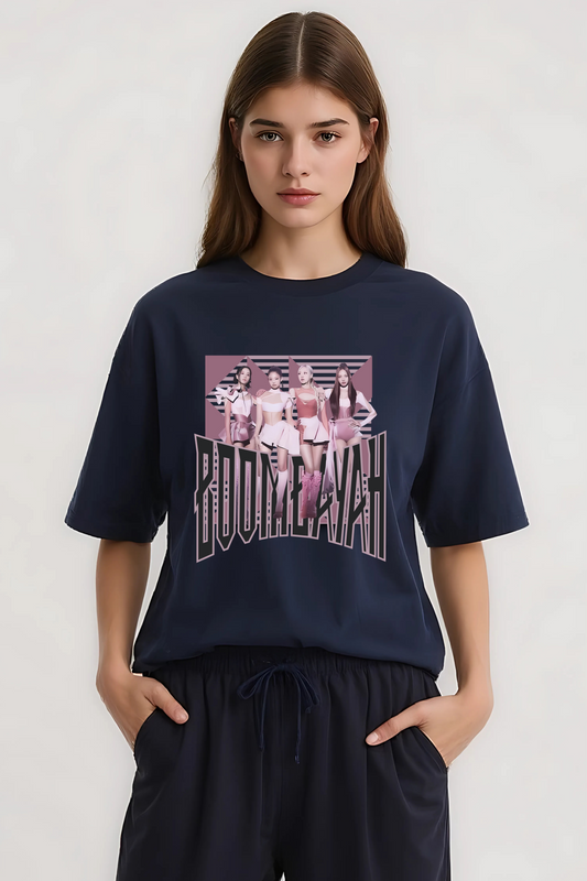 BOOMBAYAH OVERSIZED TEE NAVY-BLUE