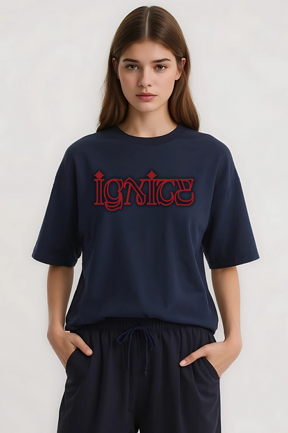 IGNITE GRAPHIC OVERSIZED TEE NAVY-BLUE