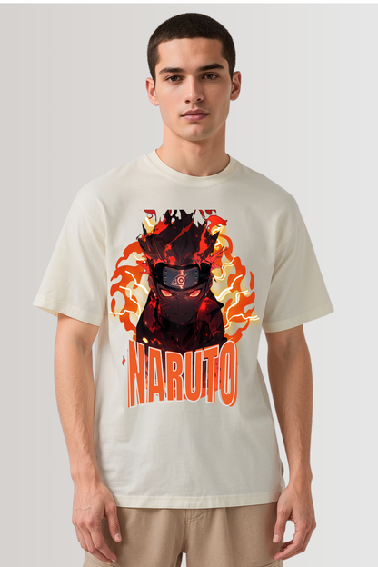 NARUTO NINETAIL OVERSIZED TEE BEIGE