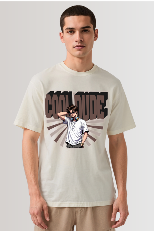 COOL DUDE OVERSIZED TEE BEIGE