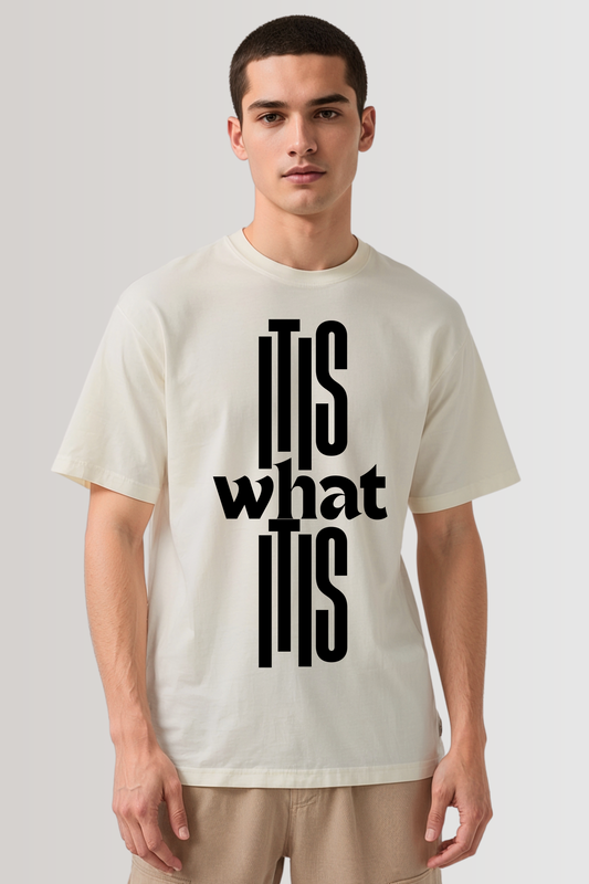 IT IS WHAT IT IS OVERSIZED TEE BEIGE