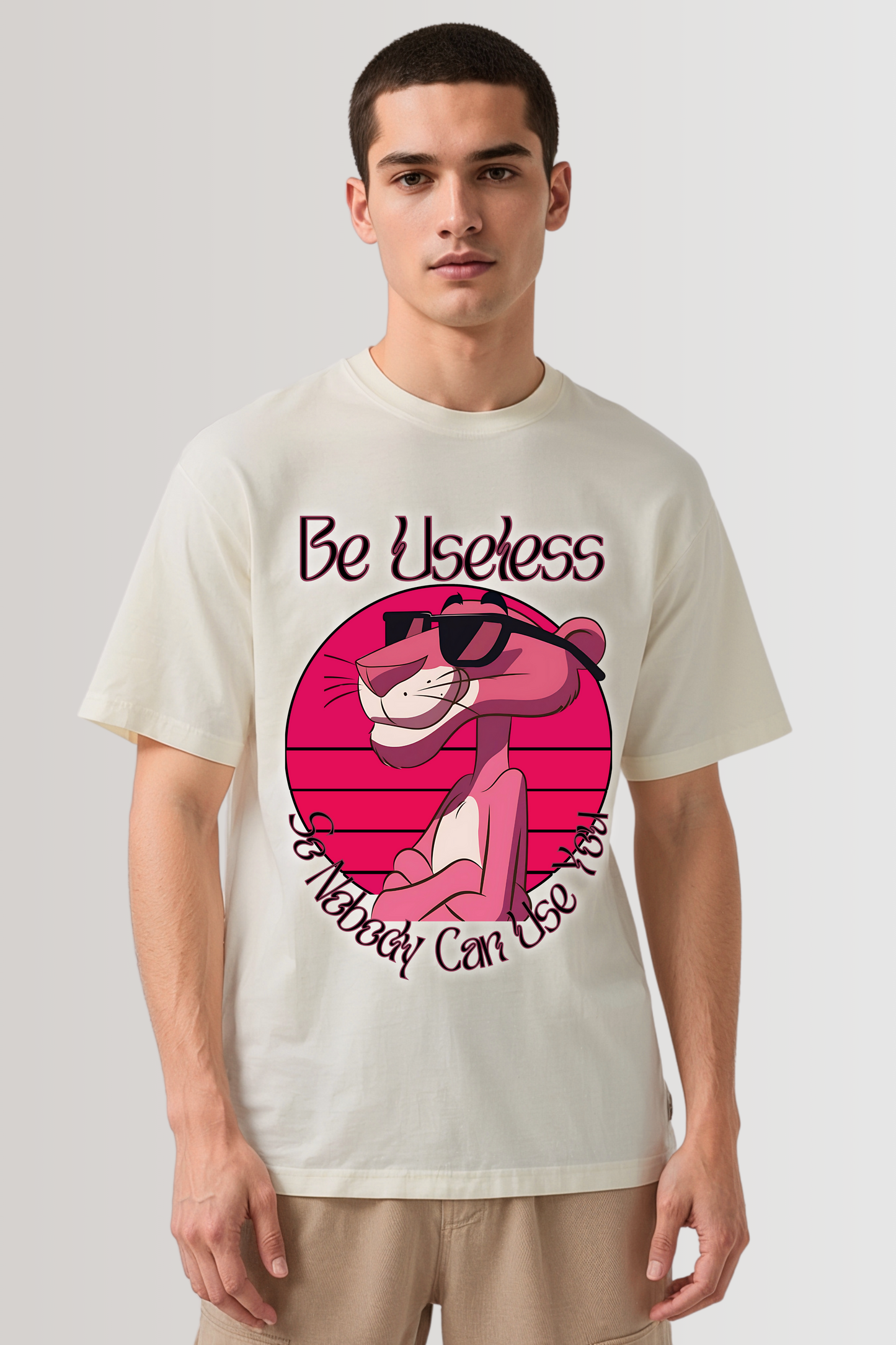 BE USELESS OVERSIZED TEE BEIGE