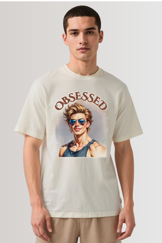 OBSESSED OVERSIZED TEE BEIGE