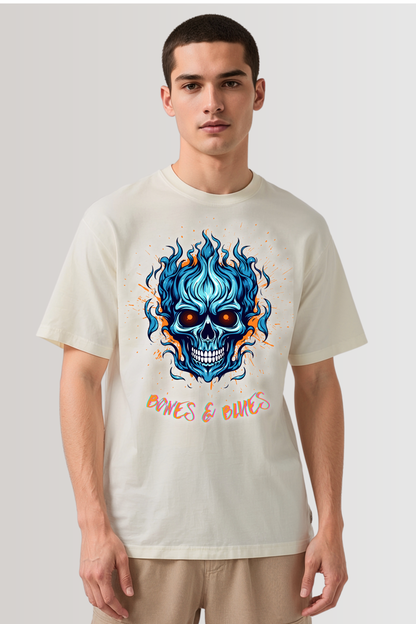 BONES & BLUES OVERSIZED TEE BEIGE