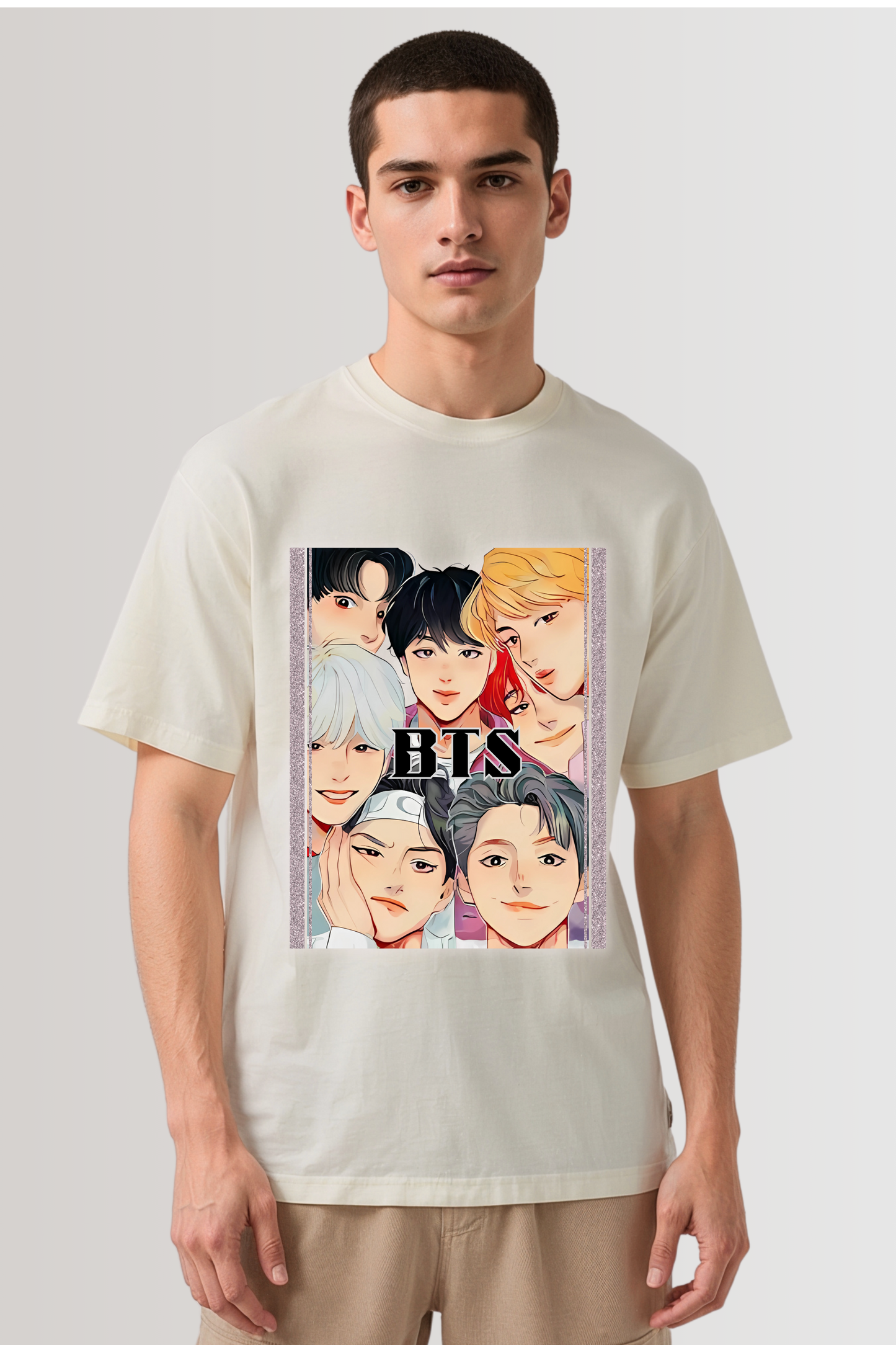 BTS BOYS OVERSIZED TEE BEIGE