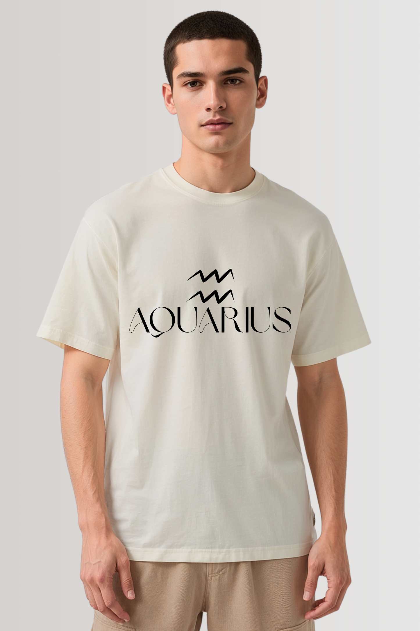 AQUARIUS OVERSIZED TEE BEIGE