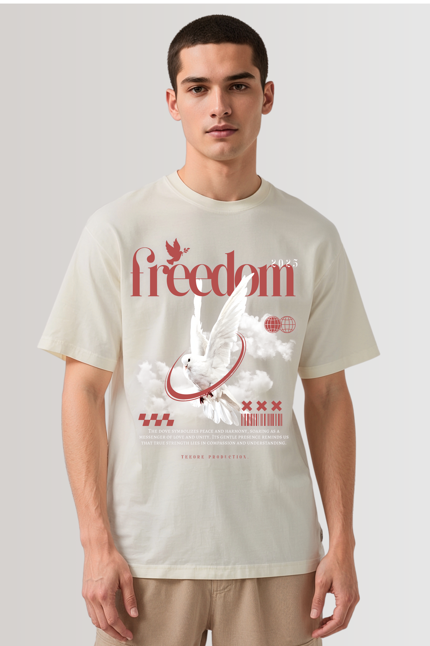 FREEDOM OVERSIZED TEE BEIGE