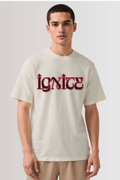 IGNITE GRAPHIC OVERSIZED TEE BEIGE
