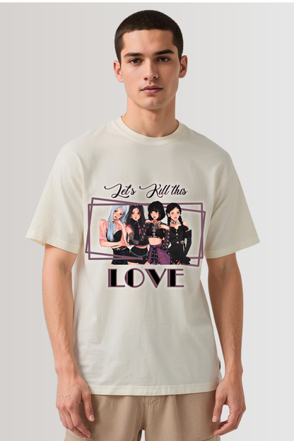 KILL THIS LOVE OVERSIZED TEE BEIGE