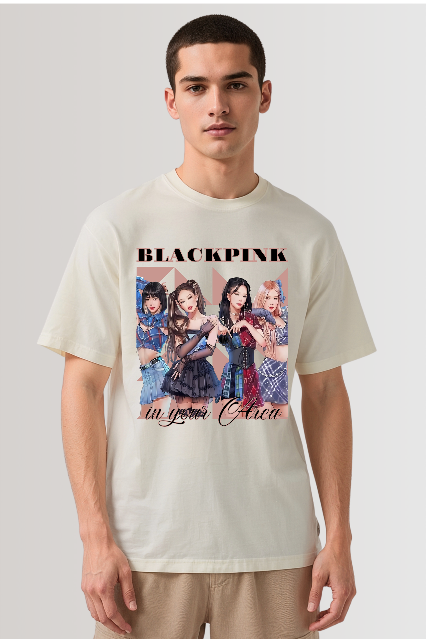 BLACKPINK OVERSIZED TEE BEIGE