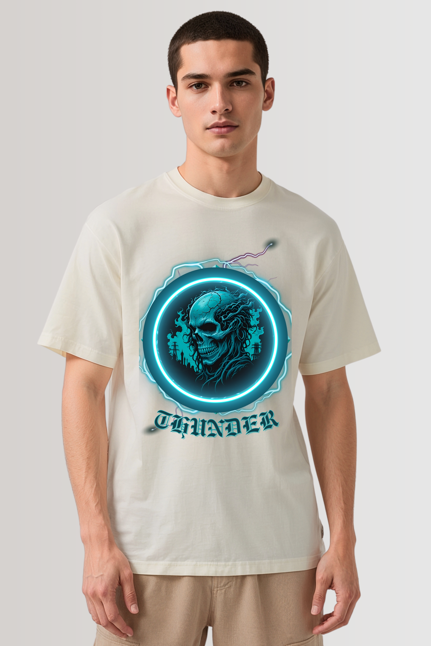 THUNDER OVERSIZED TEE BEIGE