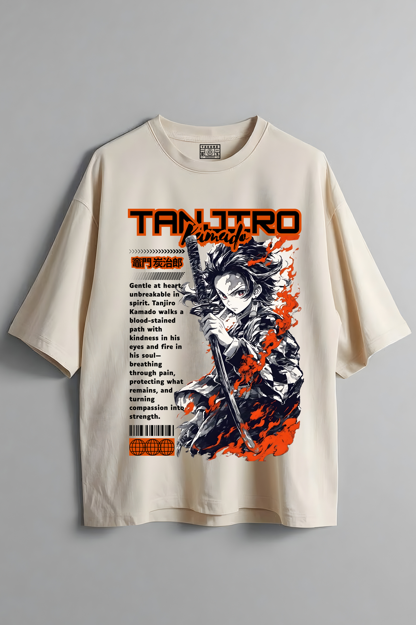 TANJIRO OVERSIZED T-SHIRT BEIGE