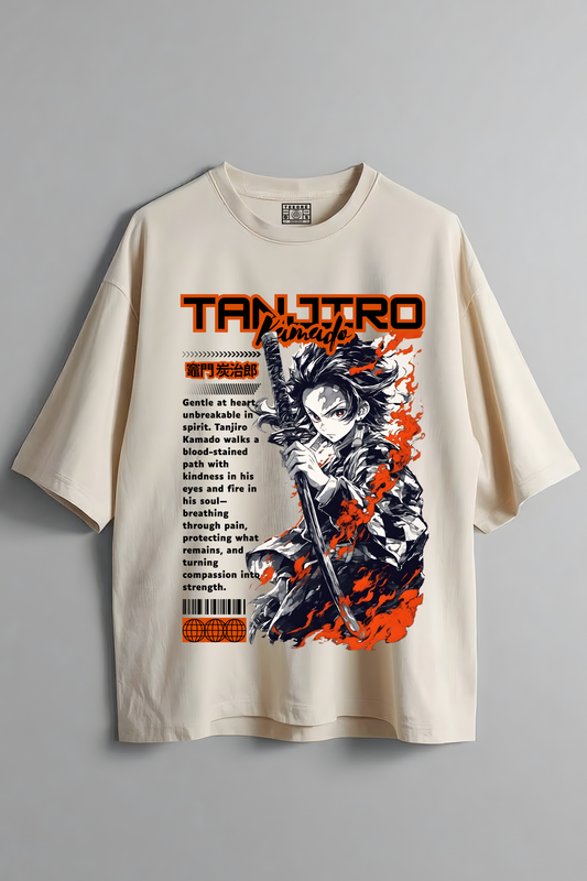 TANJIRO OVERSIZED T-SHIRT BEIGE