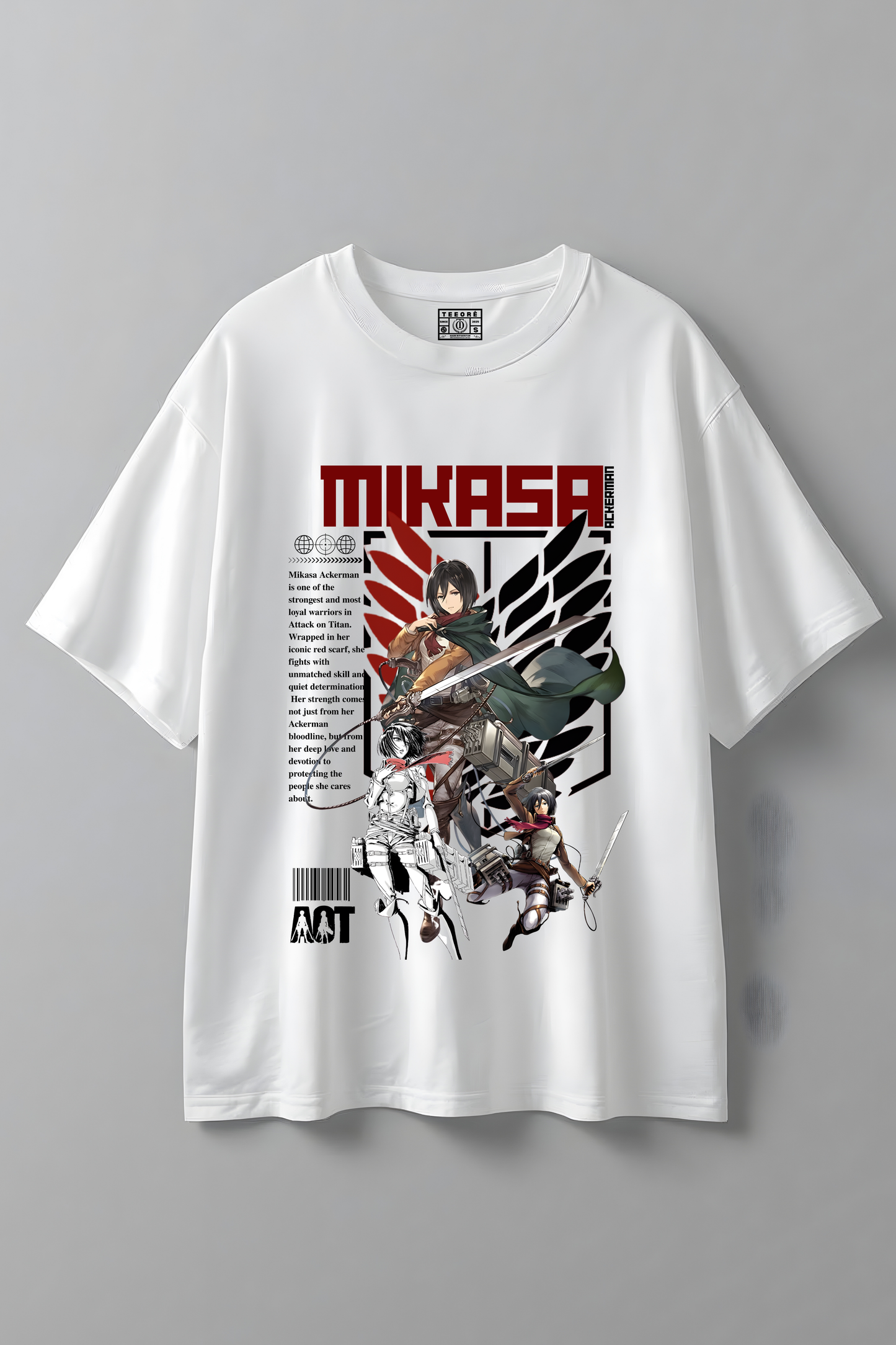 MIKASA ACKERMAN AOT OVERSIZED T-SHIRT